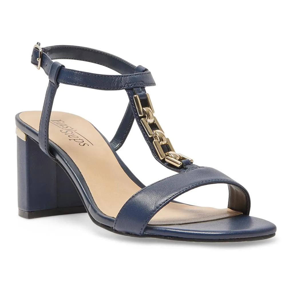 Unicorn Heel in Navy Leather