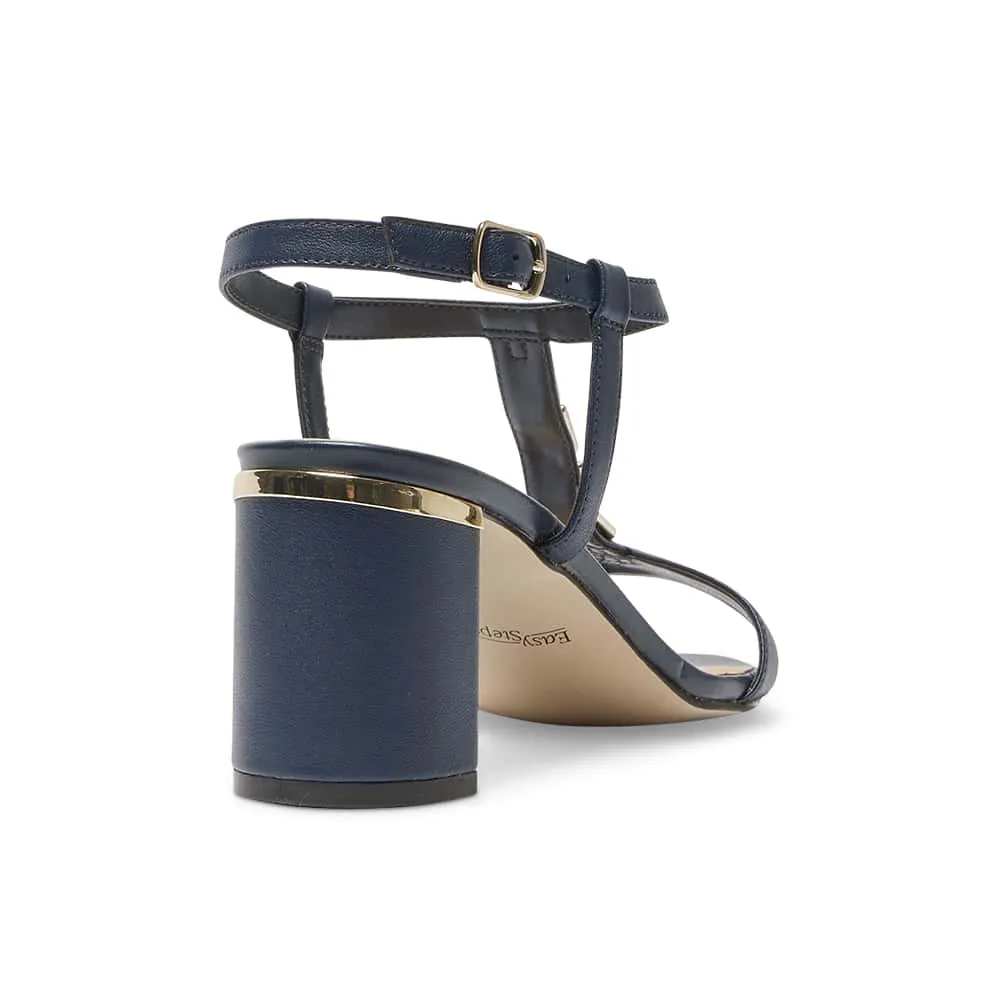 Unicorn Heel in Navy Leather