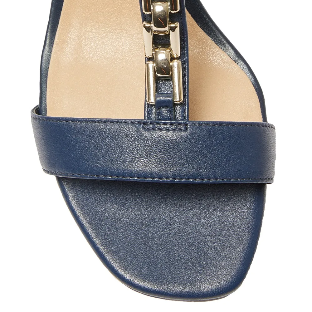 Unicorn Heel in Navy Leather