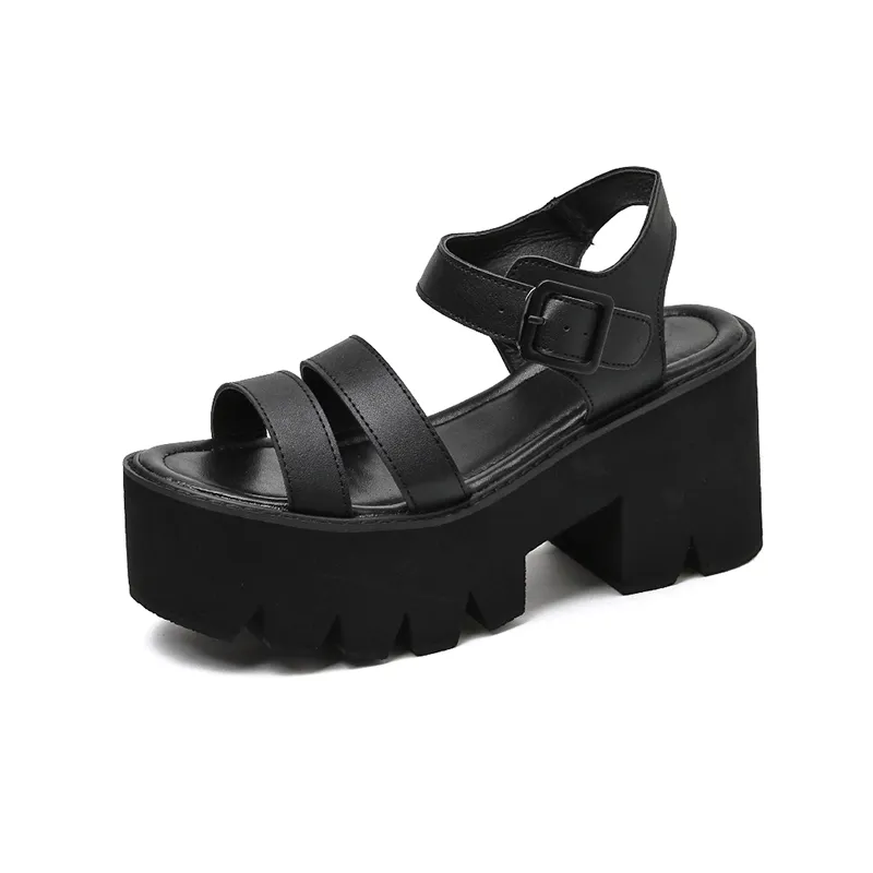 USS Shoes Silvana Women's Black Platform Sandal