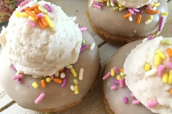 Vegan Happy Birthday Confetti Mini Cake Donuts