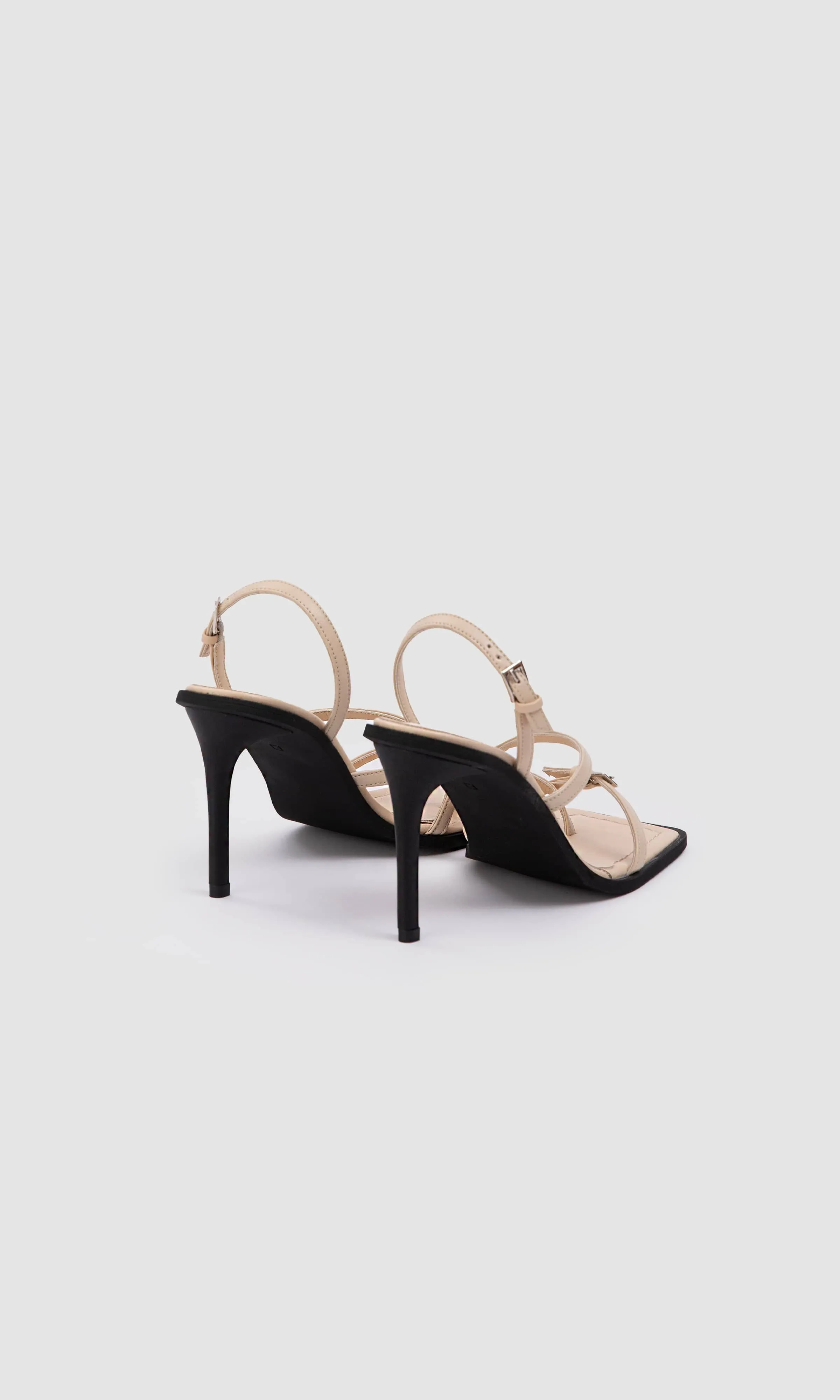 Vicki Vegan Apple Leather Heeled Sandals | Cream