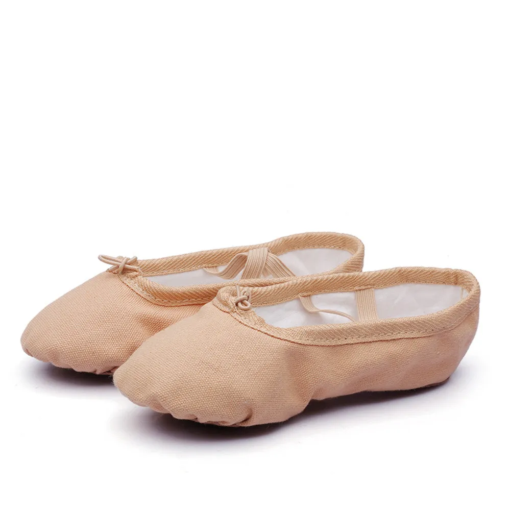 Women's Ballet Slipper Split Sole Canvas Yoga Dance Flats