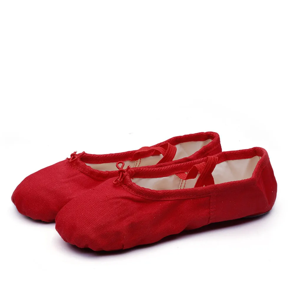 Women's Ballet Slipper Split Sole Canvas Yoga Dance Flats