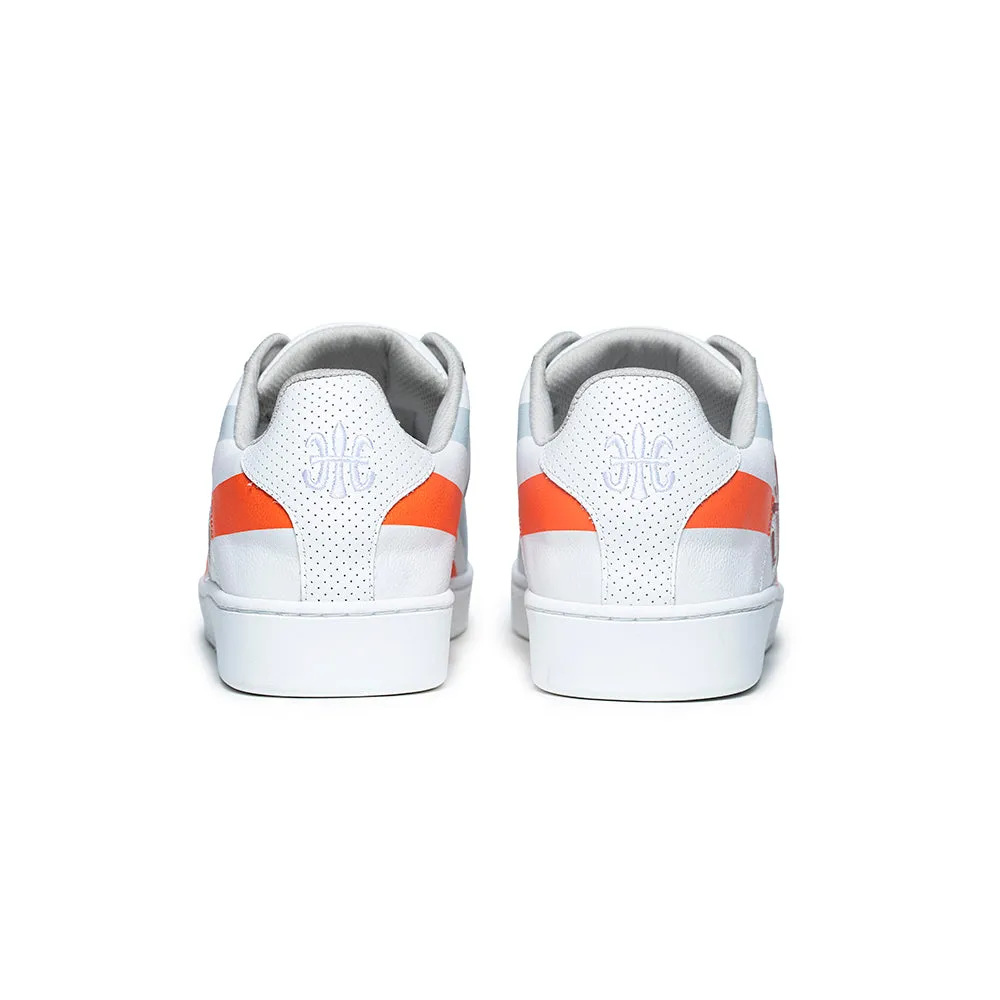 Women's Icon Cross White Orange Red Leather Sneakers 92901-028