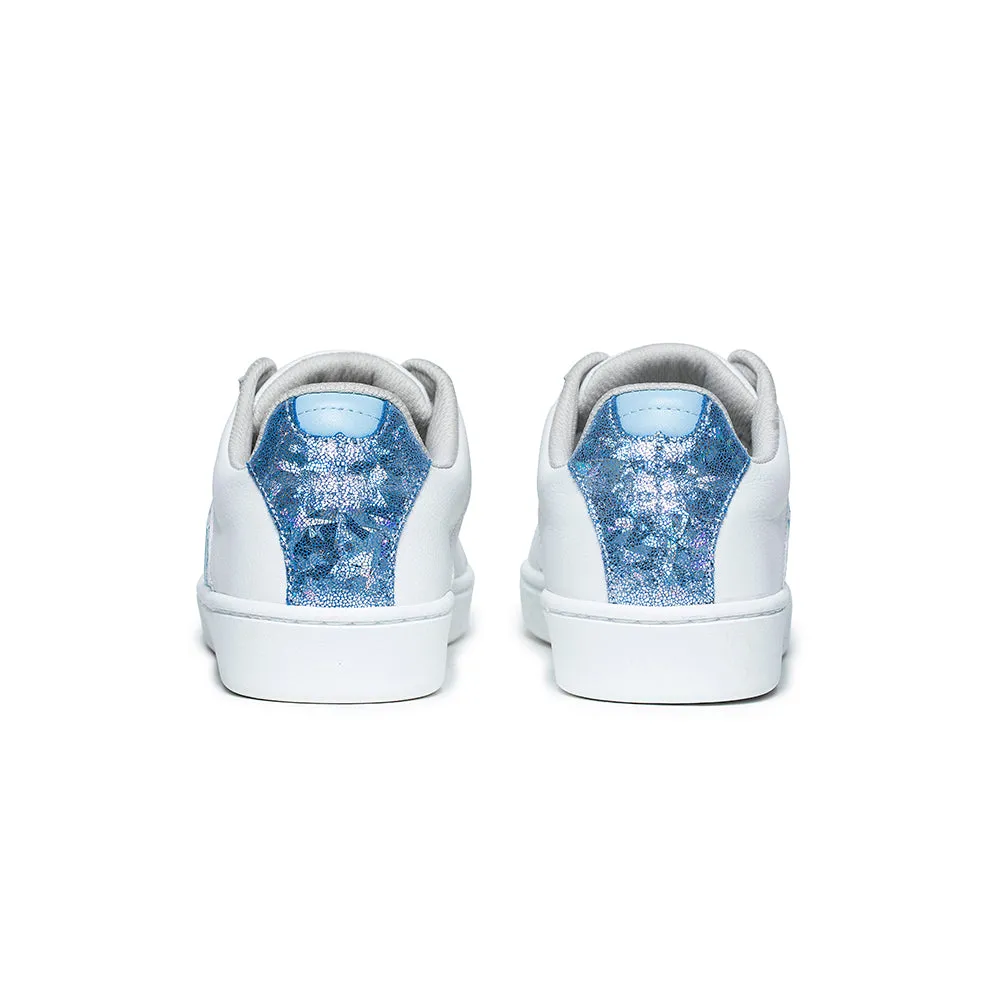 Women's Icon Genesis White Blue Glitter Leather Sneakers 91901-500