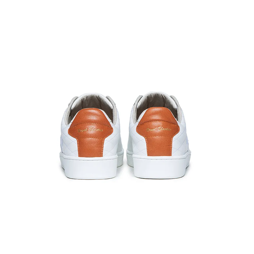 Women's Icon Lux White Orange Leather Sneakers 92511-002