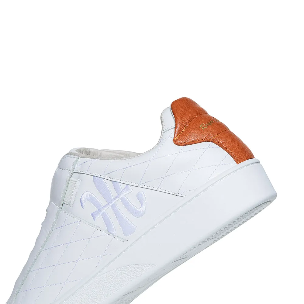 Women's Icon Lux White Orange Leather Sneakers 92511-002