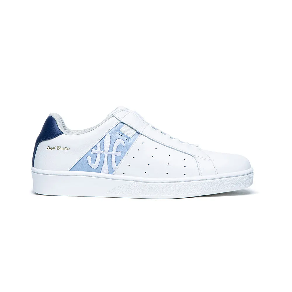 Women's Icon White Blue Leather Sneakers 91911-055