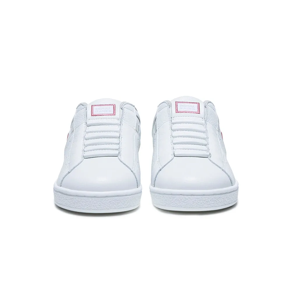 Women's Icon White Pink Logo Leather Sneakers 91922-001