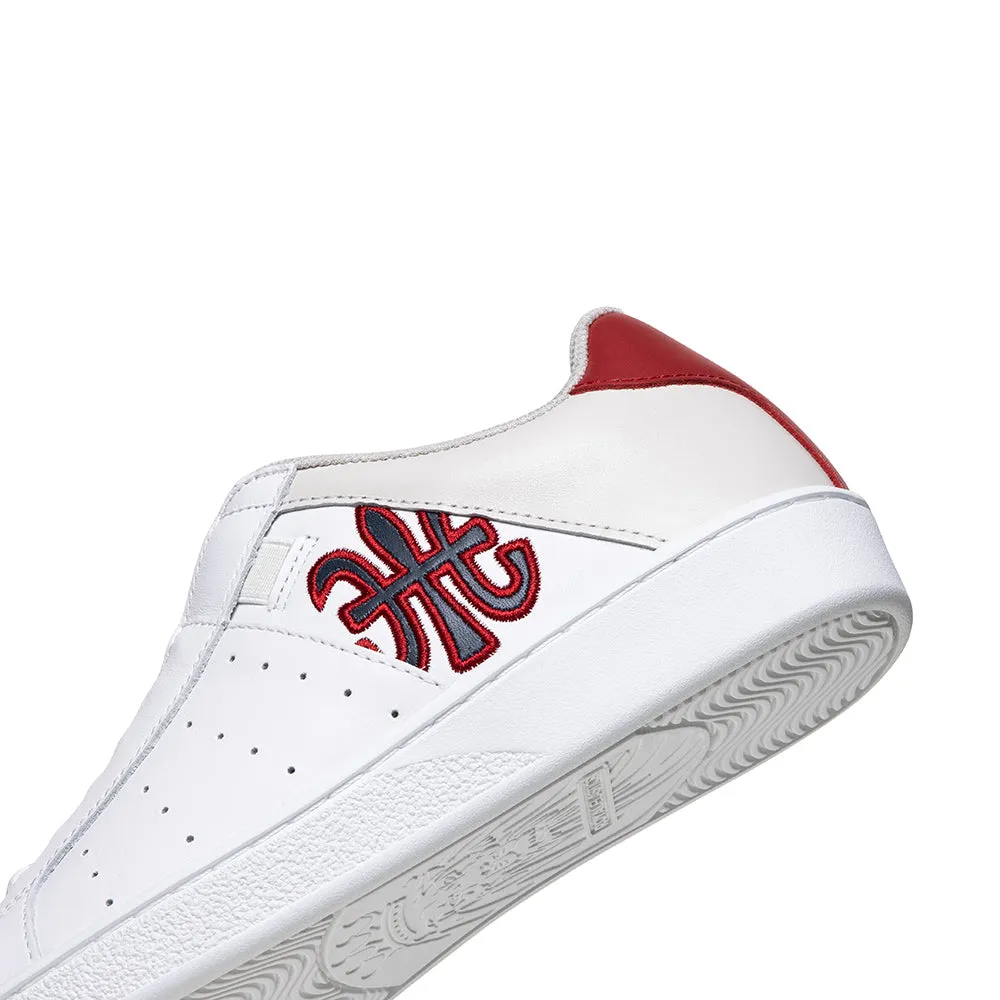 Women's Icon White Red Logo Leather Sneakers 91923-015