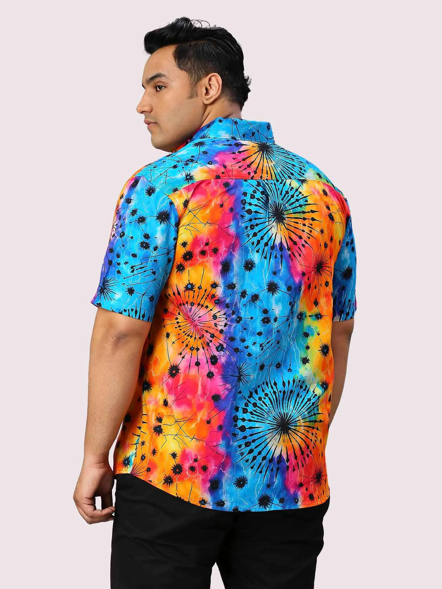 Wonderland Digital Printed Half Sleeve Men's Plus Size Shirt