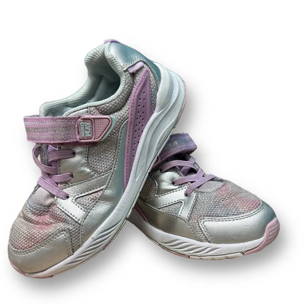 Youth Girl Stride Rite Size 2.5W Silver & Lavender Sneaker Tennis Shoes