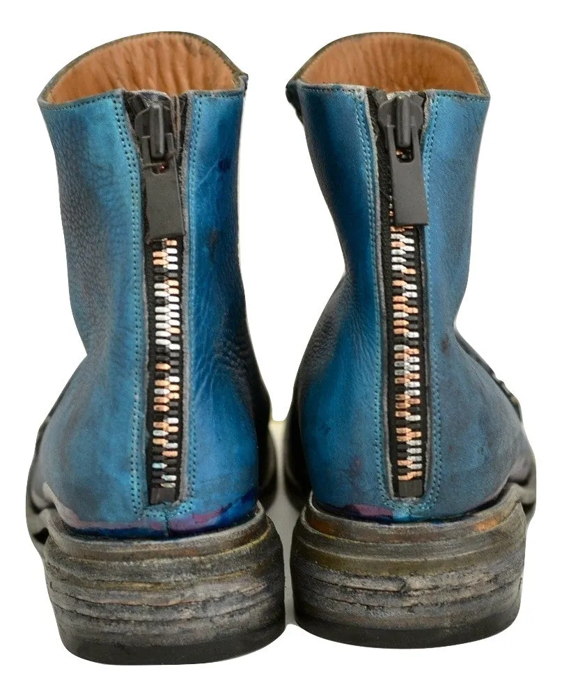 Zip back boot  |  cobalt blue yak