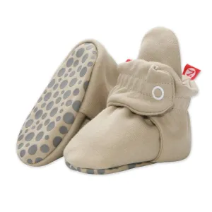 Zutano Cotton Gripper Baby Bootie Khaki - Retired