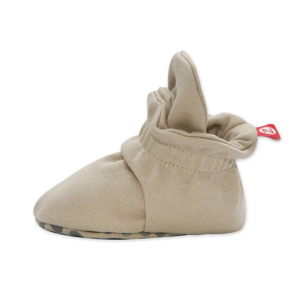 Zutano Cotton Gripper Baby Bootie Khaki - Retired