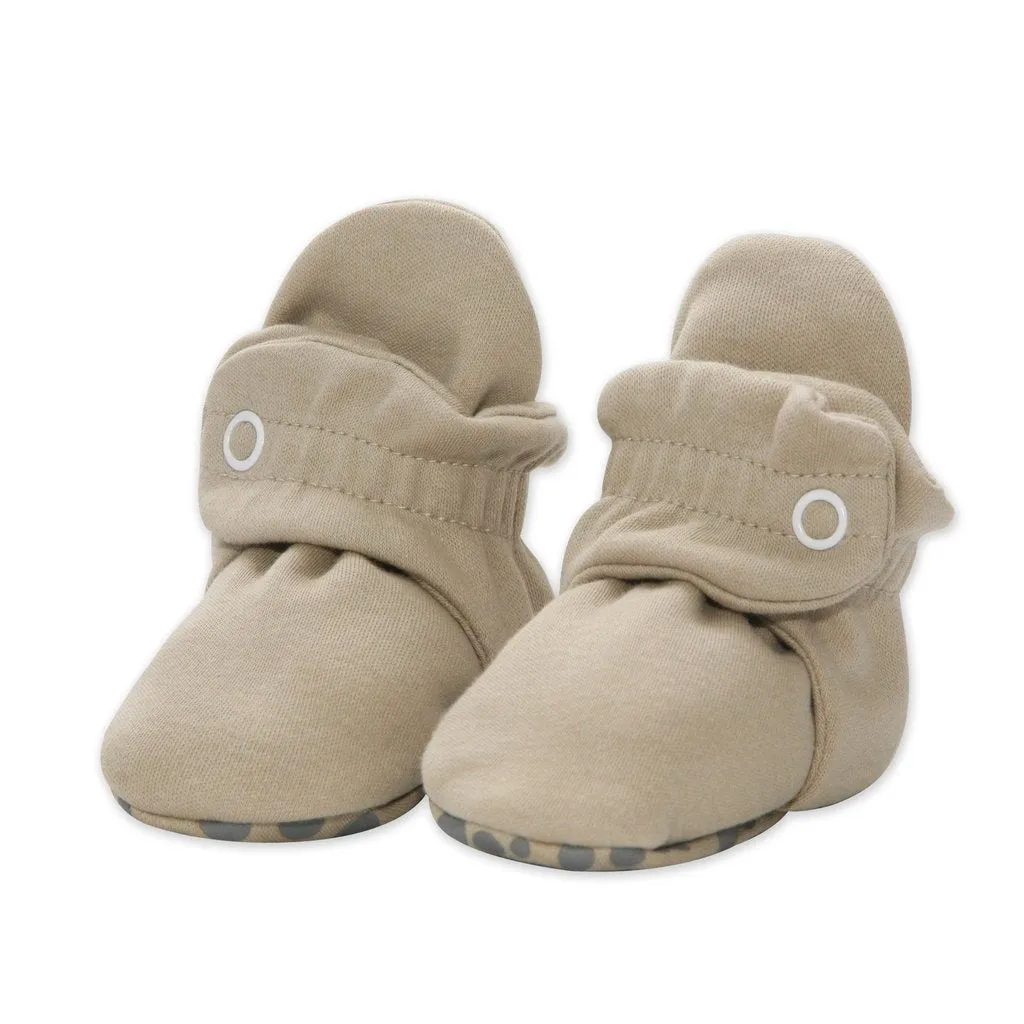 Zutano Cotton Gripper Baby Bootie Khaki - Retired