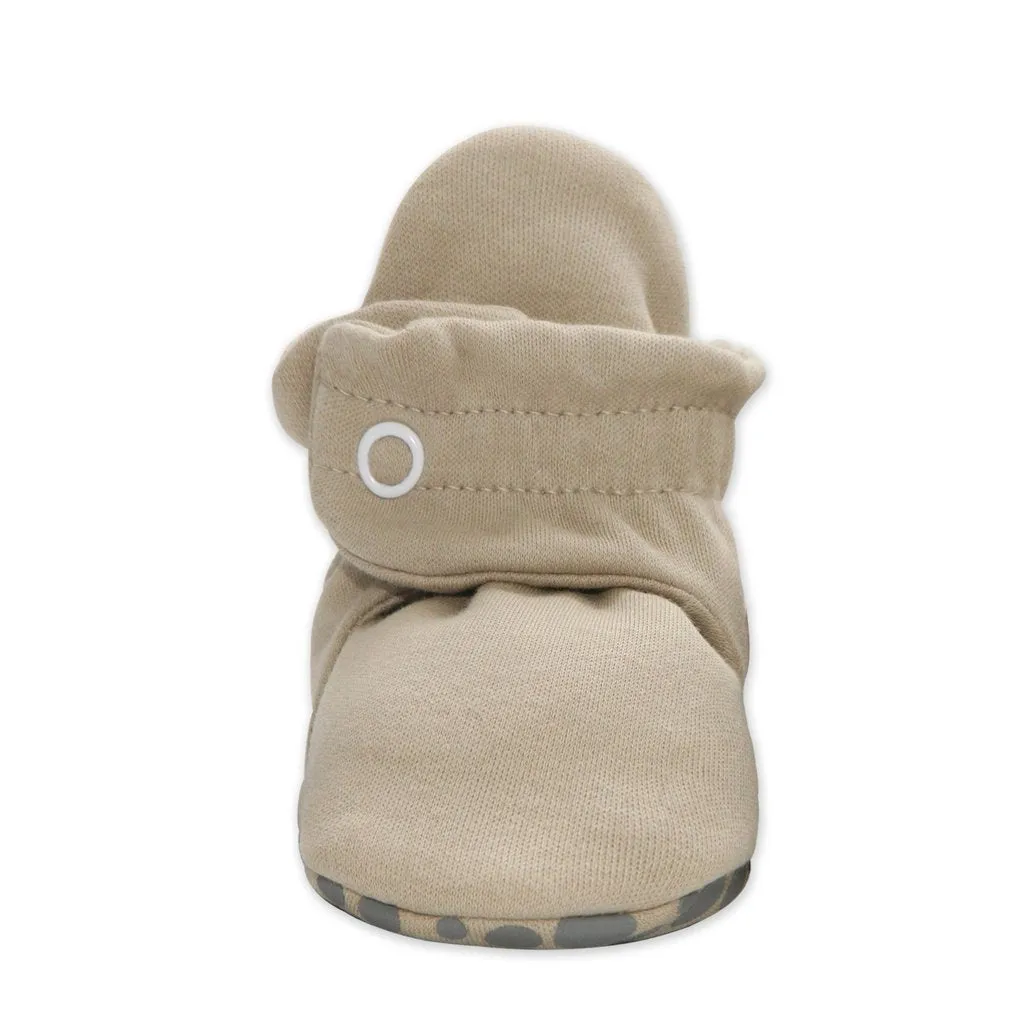 Zutano Cotton Gripper Baby Bootie Khaki - Retired